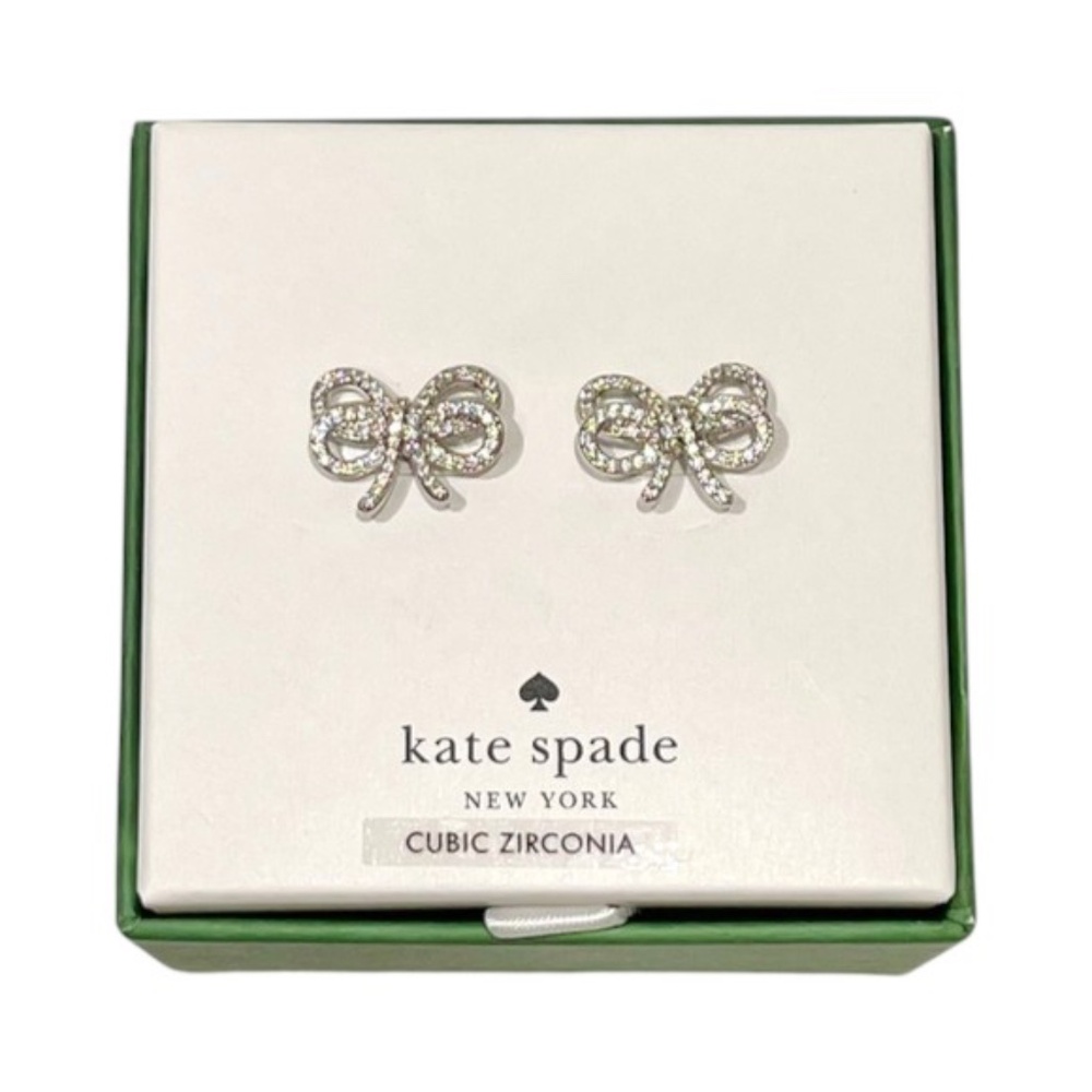 Kate Spade Pavé Cubic Zirconia Bow Meets Girl Stud Earrings NWT